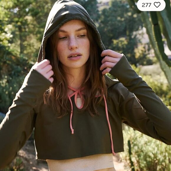 NWOT Free People  Movement When She Wins Olive Layer Top - Picture 2 of 10